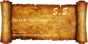 Spirk Sándor névjegykártya